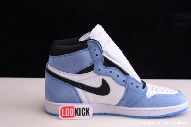 Official Maikesneakers WHITE RETRO HIGH BLACK AIR BLUE 1 UNIVERSITY 555088-134 JORDAN 0805